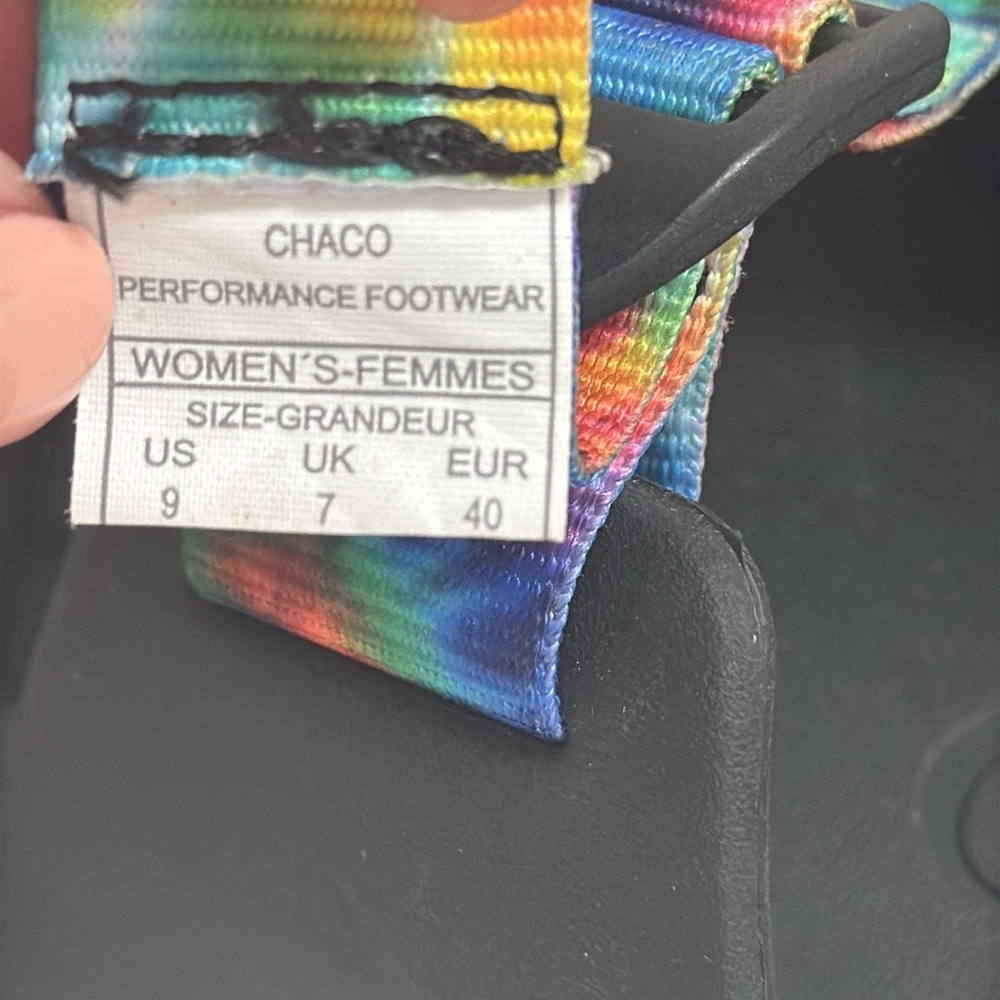 CHACO Slides “Chillos” Multicolored, Adjustable Straps Size 9 EUC - Picture 6 of 7